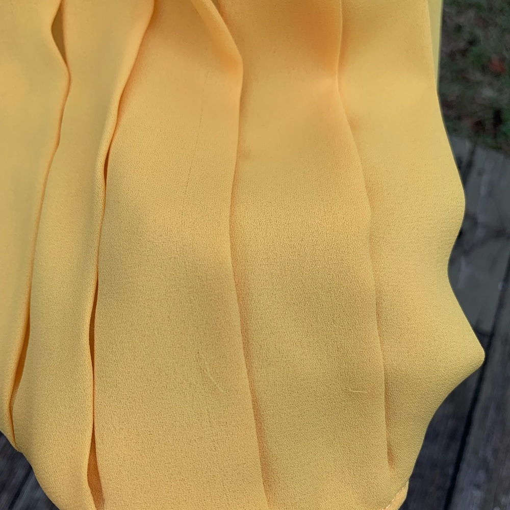 Vintage Pleated Yellow Canary Blouse - Picture 5 of 14
